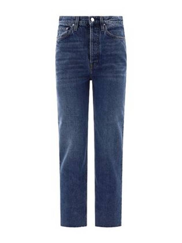 High Waist Cropped Straight Jeans Blue - TOTEME - BALAAN 2