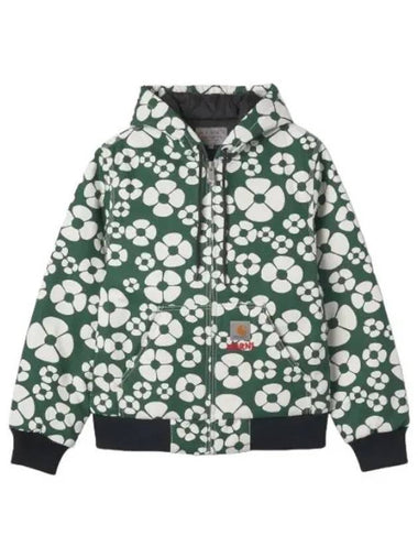 Carhartt floral print hooded jacket forest green jumper - MARNI - BALAAN 1