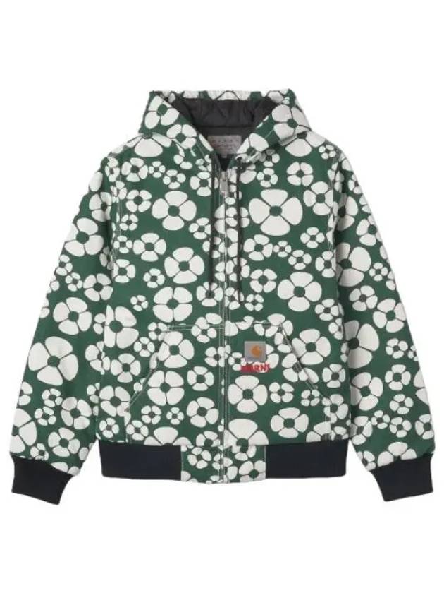 Carhartt floral print hooded jacket forest green jumper - MARNI - BALAAN 1