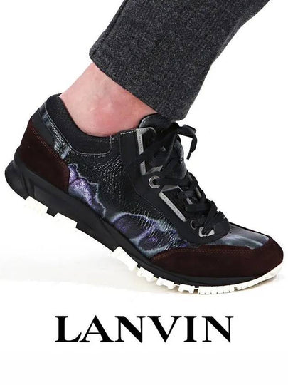 Calfskin Running Low Top Sneakers Black - LANVIN - BALAAN 2