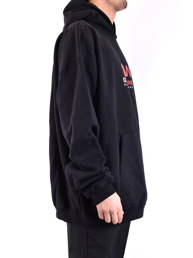 Gymwear Logo Print Cotton Hoodie Black - BALENCIAGA - BALAAN 3