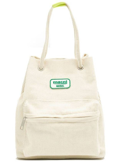 Corduroy String Tote Bag Ivory - MACNI - BALAAN 2