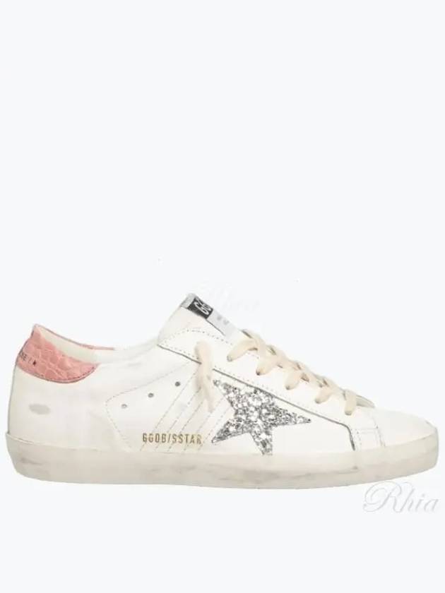 Superstar Pink Tab Leather Low Top Sneakers White - GOLDEN GOOSE - BALAAN 2