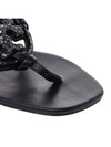 Jeweled Miller Flip Flop Sandals Black - TORY BURCH - BALAAN 10