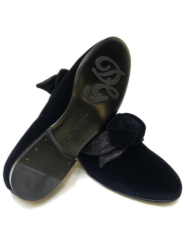 Bow Velvet Loafers Black - DOLCE&GABBANA - BALAAN 5