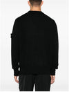 Round Neck Wappen Organic Knit Top Black - STONE ISLAND - BALAAN 5