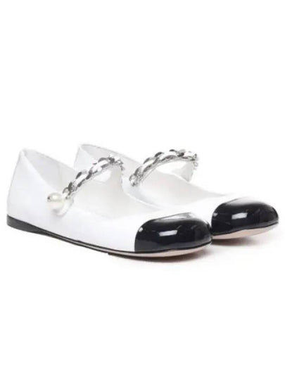 Patent Leather Ballerina Black White - MIU MIU - BALAAN 2