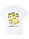 Relaxed Lemon T-Shirt Bright White - GANNI - BALAAN 2