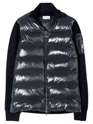 Logo patch padded wool cardigan jacket - MONCLER - BALAAN 1