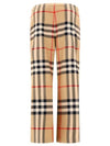 Check Cotton Straight Pants Beige - BURBERRY - BALAAN 3