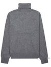 Boke Flower Crest Embroidered Wool Turtleneck Pearl Grey - KENZO - BALAAN 3