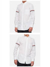 Men's Poplin Grosgrain Armband Classic Long Sleeve Shirt White - THOM BROWNE - BALAAN 5