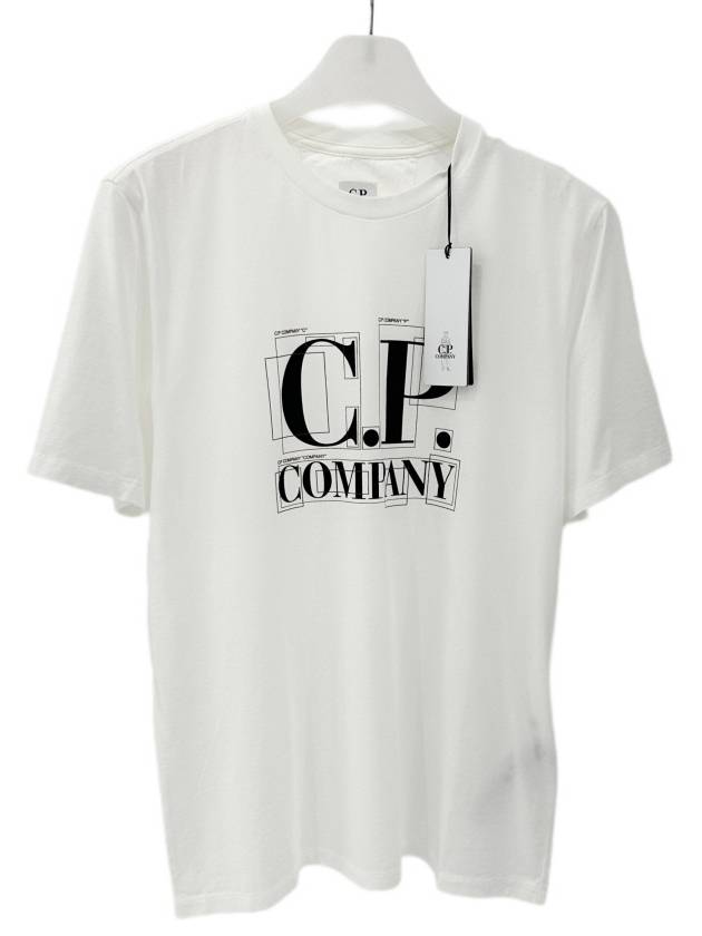 Graphic Logo Print Short Sleeve T-Shirt White - CP COMPANY - BALAAN 3