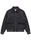 Wool blouson zip up jacket charcoal - SOLEW - BALAAN 1