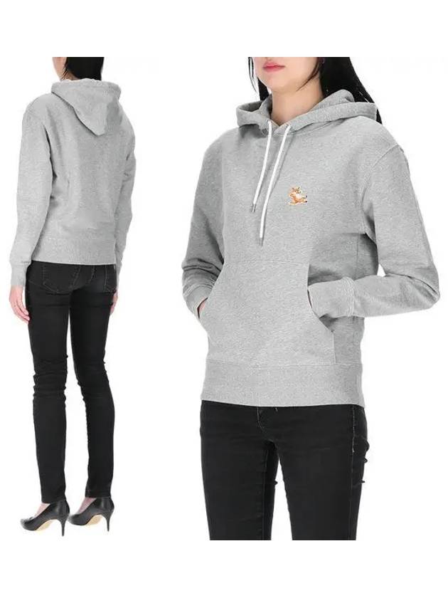 Chillax Fox Patch Classic Hoodie Grey Melange - MAISON KITSUNE - BALAAN 2