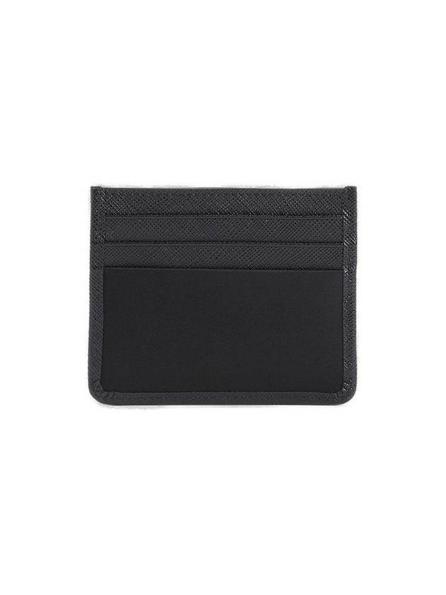 Triangle Logo Saffiano Leather Card Wallet Black - PRADA - BALAAN 3