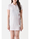 Cotton Stripe Polo Midi Dress White Pink - THOM BROWNE - BALAAN 2