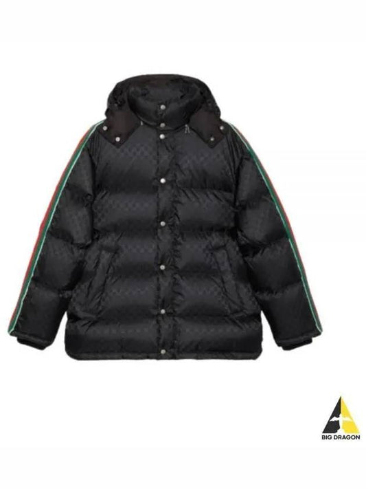 GG Jacquard Hooded Padding Jacket Black - GUCCI - BALAAN 2