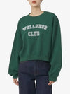 Wellness Club Crop Cotton Sweatshirt Green - SPORTY & RICH - BALAAN 2