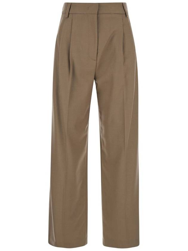 'Edamame' Beige Pants With Belt Loops And Pences In Wool Blend Stretch Woman - TELA - BALAAN 1