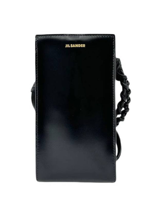 Embossed Logo Tangle Calf Leather Cross Bag Black - JIL SANDER - BALAAN 2