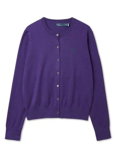 Cotton blend cardigan purple - POLO RALPH LAUREN - BALAAN 2