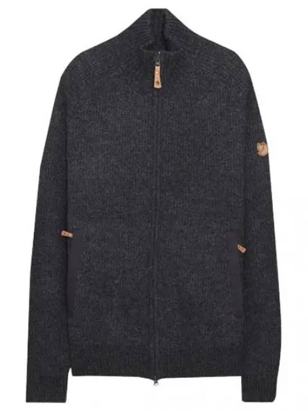 Men s Obig Zip Cardigan Knit Dark Gray - FJALL RAVEN - BALAAN 1