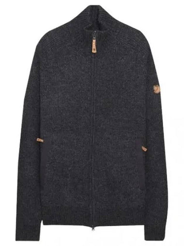 Knitted Men s Obig Zip Cardigan Dark Gray - FJALL RAVEN - BALAAN 1