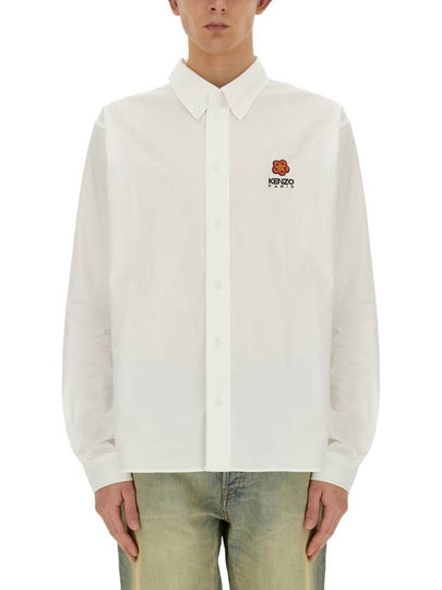 Boke Flower Casual Long Sleeve Shirt White - KENZO - BALAAN 2