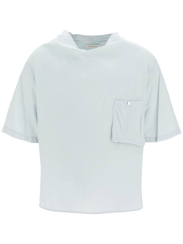 Draped Top Short Sleeve T-Shirt Cloud Grey - LEMAIRE - BALAAN 2