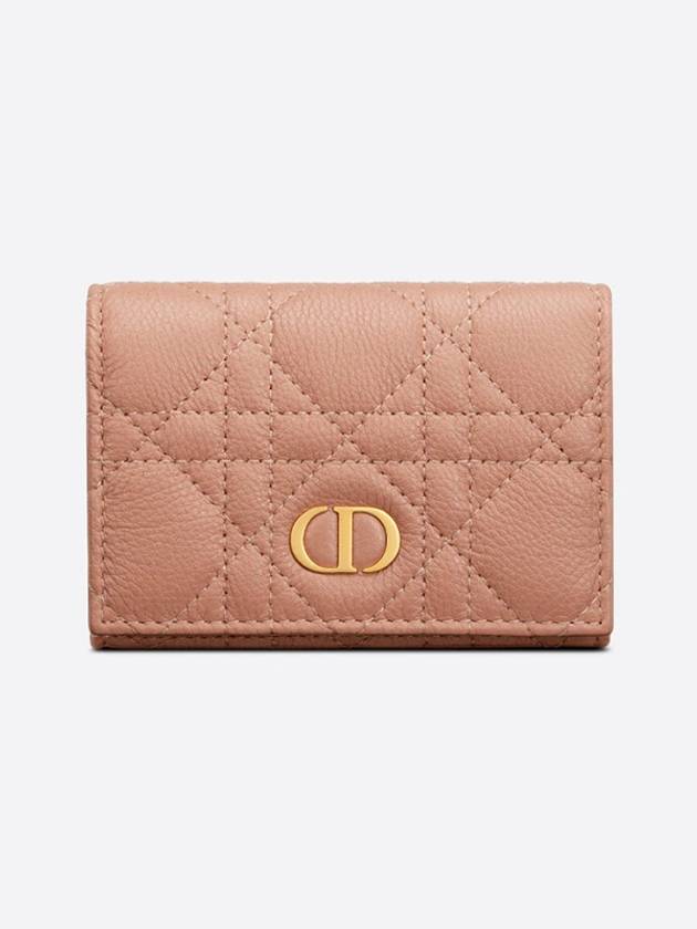 Caro XS Supple Cannage Calfskin Card Wallet Rose Des Vents - DIOR - BALAAN 2