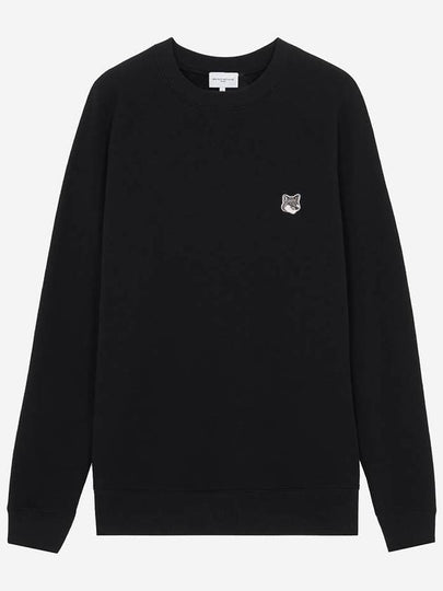 Grey Fox Head Patch Classic Sweatshirt Black - MAISON KITSUNE - BALAAN 2