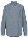 Chemise Edouard Logo Washing Denim Long Sleeve Shirt Blue - A.P.C. - BALAAN 2