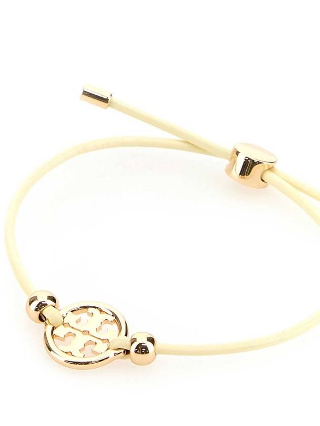 Miller Logo Charm Slider Leather Bracelet White - TORY BURCH - BALAAN 4