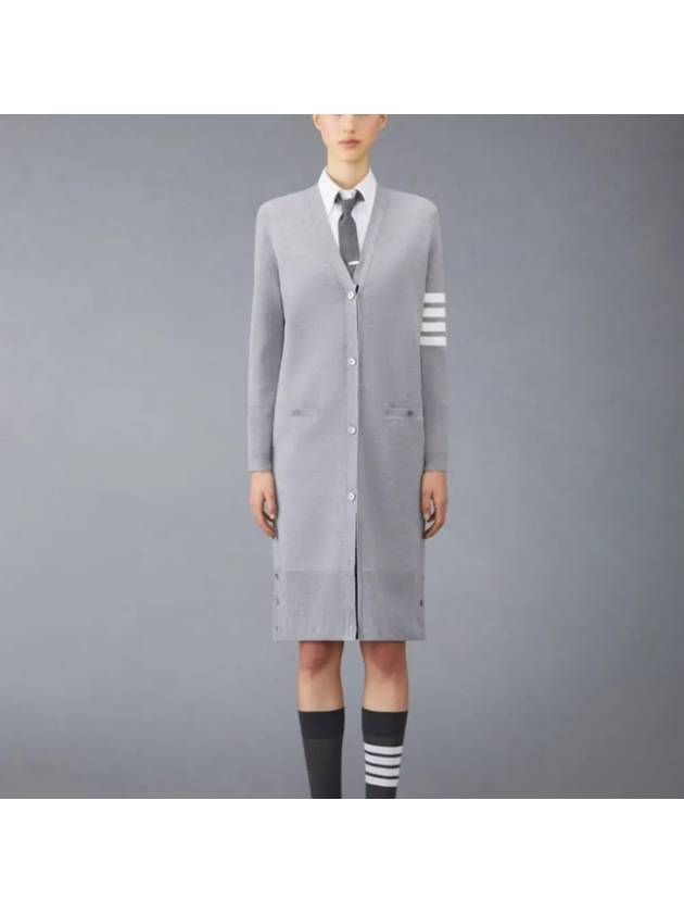 Milano Fine Merino Cardigan Light Grey - THOM BROWNE - BALAAN 2