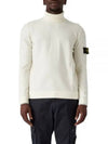 Wappen Patch Wool Turtleneck White - STONE ISLAND - BALAAN 1