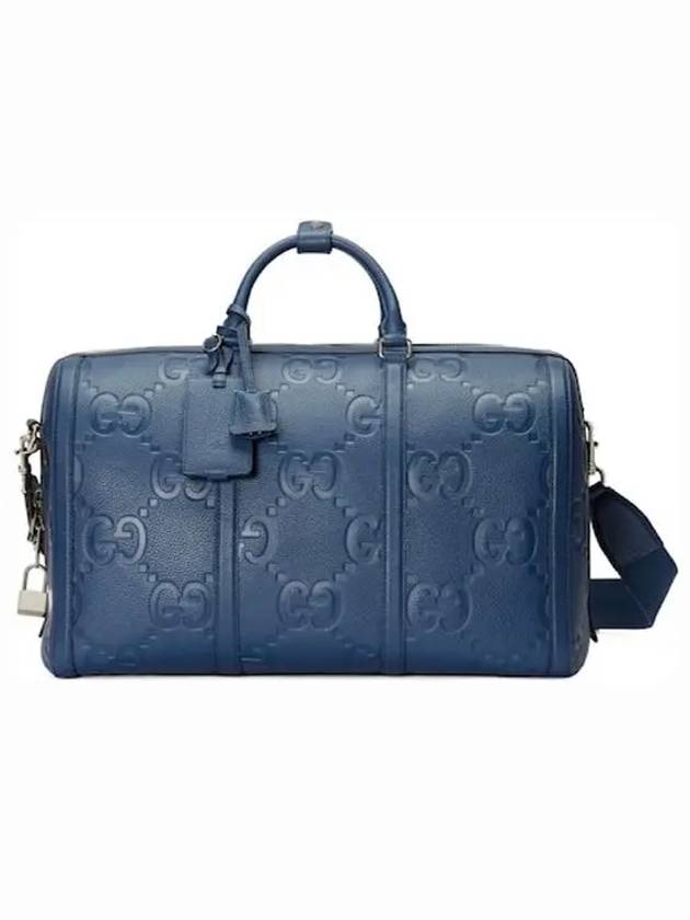 Jumbo GG Small Leather Duffel Bag Blue - GUCCI - BALAAN 3