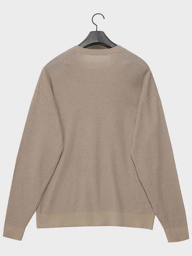 Linen Overfit Knit Top Beige - NOIRER - BALAAN 4