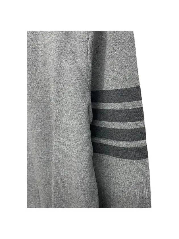 4 Bar Tonal Crew Neck Sweatshirt Grey - THOM BROWNE - BALAAN 4