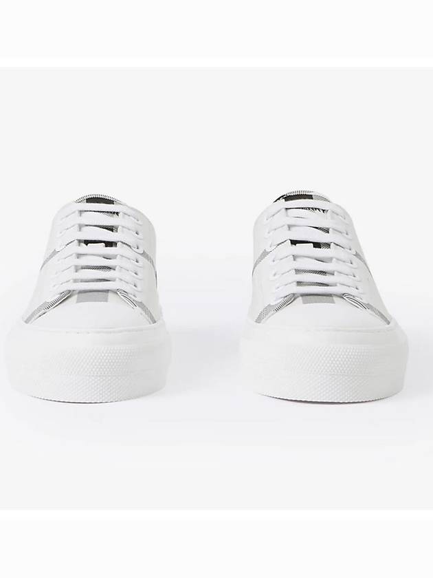 Check Cotton Low Top Sneakers Black White - BURBERRY - BALAAN 4