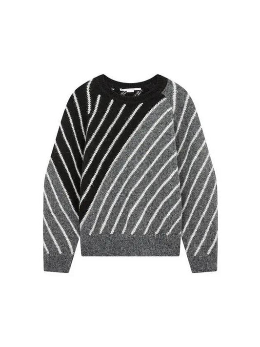 Striped raglan knit dark gray 271799 - STELLA MCCARTNEY - BALAAN 1