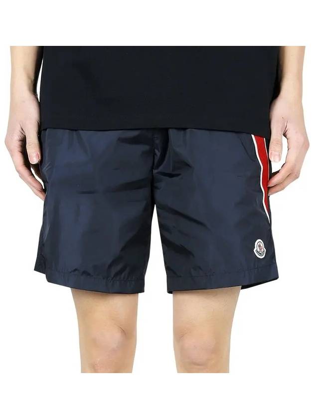 Tricolor Trim Swim Shorts Night Blue - MONCLER - BALAAN 2