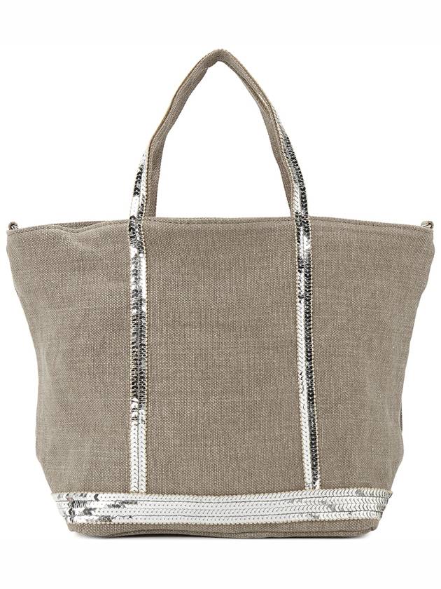 Women's Cabas Small Linen Tote Bag Calcul - VANESSA BRUNO - BALAAN 5