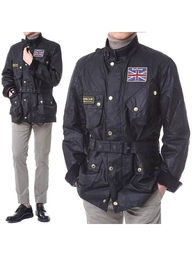 Men's International Union Jack Wax Jacket Black - BARBOUR - BALAAN 3