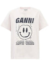 Love Club Smiley Short Sleeve T-Shirt Light Pink - GANNI - BALAAN 2