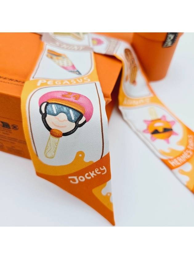 Funny Ice Cream Twilly Scarf Orange - HERMES - BALAAN 3