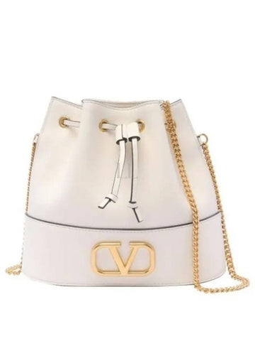 V Logo Signature Women s Chain Bucket Bag P0T83HPF I16 - VALENTINO - BALAAN 1