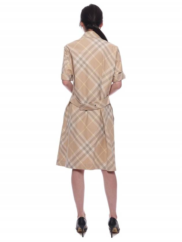 Check Cotton Midi Dress Beige - BURBERRY - BALAAN 6