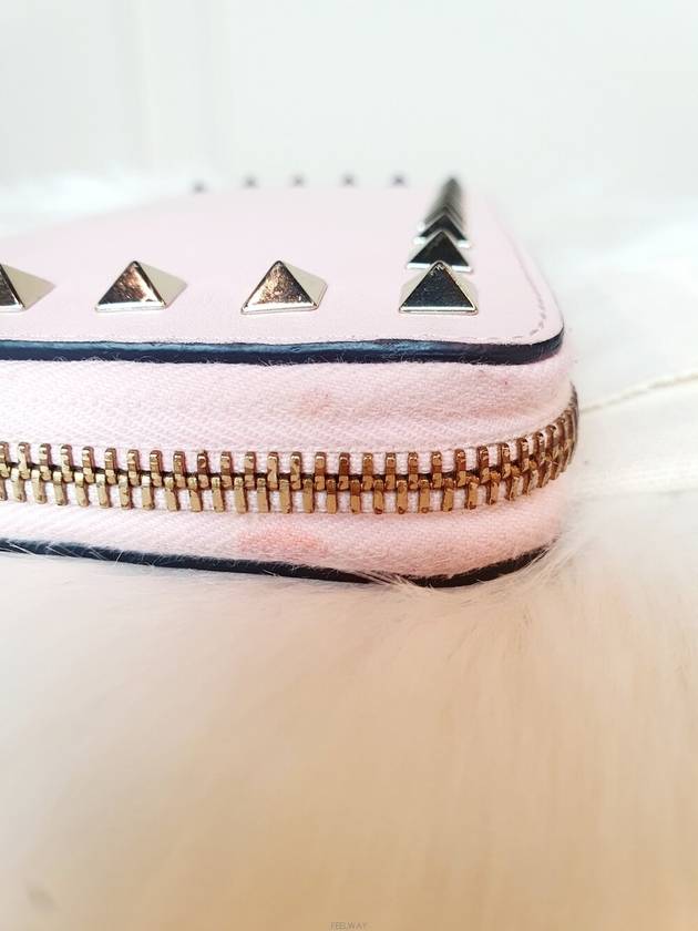 Daol Beomeo Branch Rockstud Zipper Long Wallet Pink Condition B - VALENTINO - BALAAN 7