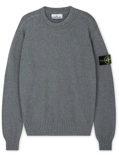 Logo Patch Knit Top Grey - STONE ISLAND - BALAAN 2